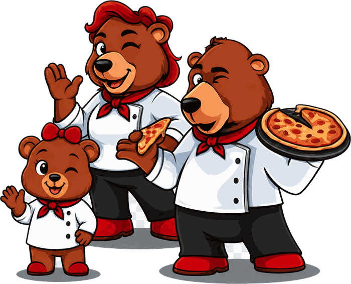 Three Bears Pizza chef characters